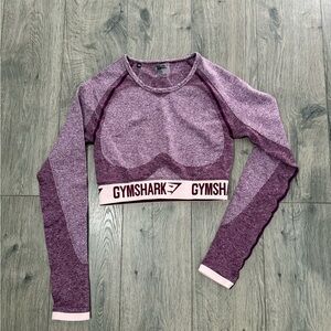 Gymshark Women's Purple Long Sleeve Crop Top